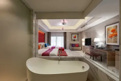 Presidential suite bathroom with tub and room view – Lexis Hibiscus Port Dickson