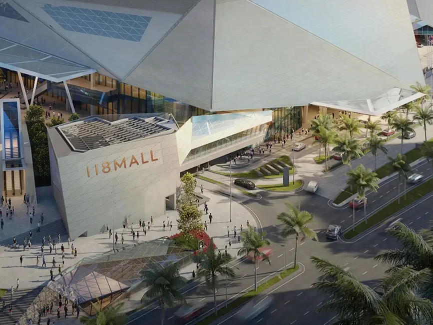 Overhead perspective of 118 Mall