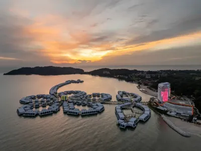 Beautiful sunset over Lexis Hibiscus Port Dickson resort