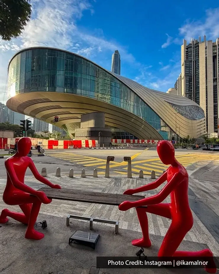 Public art installation at Ombak KLCC in Kuala Lumpur city centre