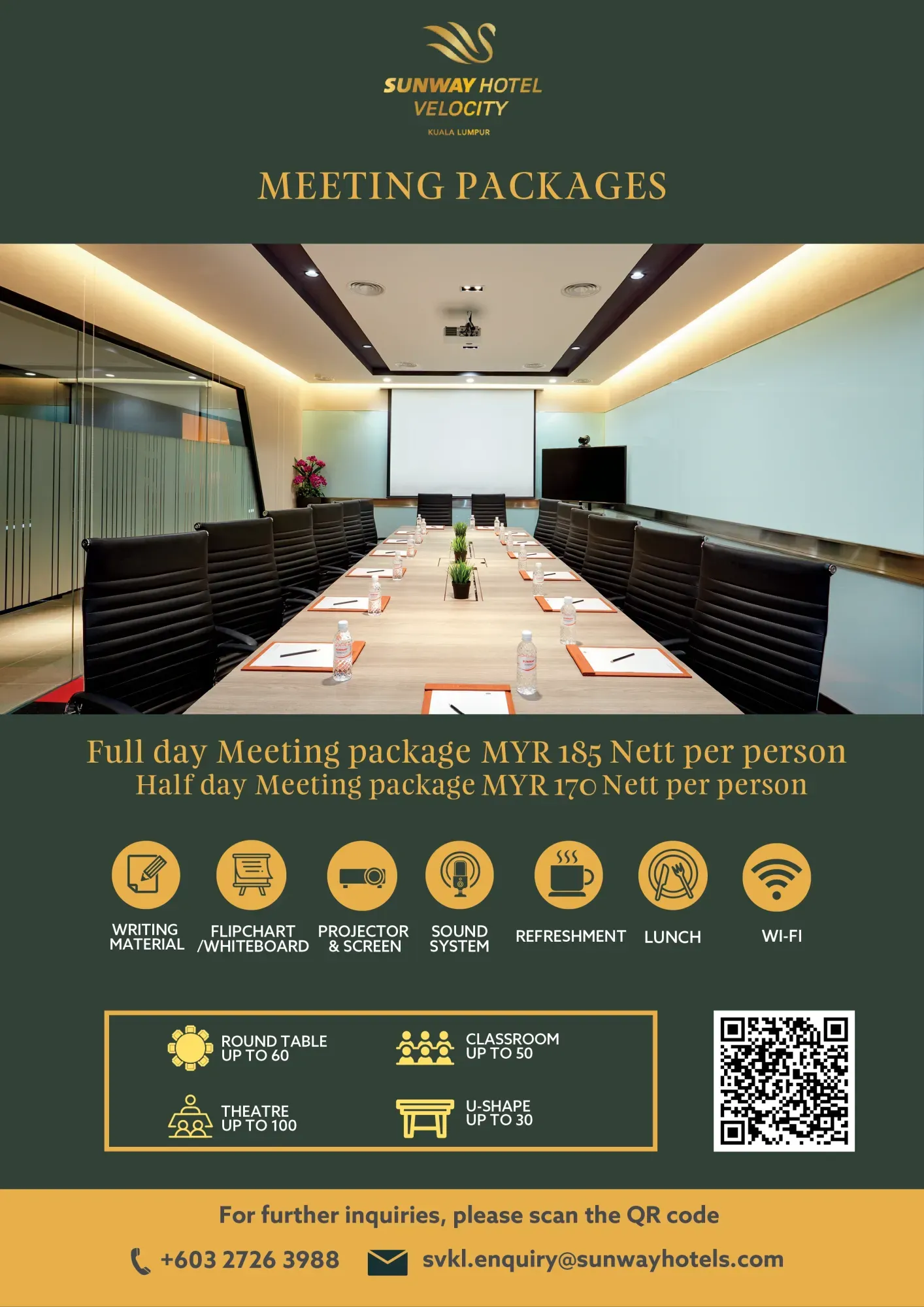 Meeting and event packages poster for Sunway Velocity Hotel