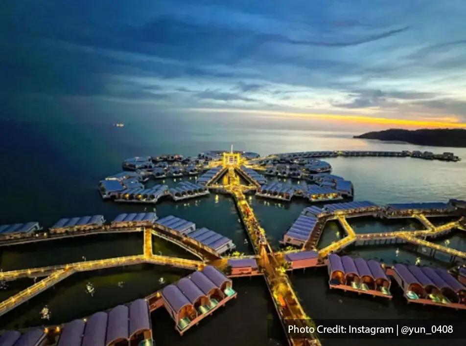 Witness the night scenery of the aerial view of our hotel - Lexis Hibiscus PD