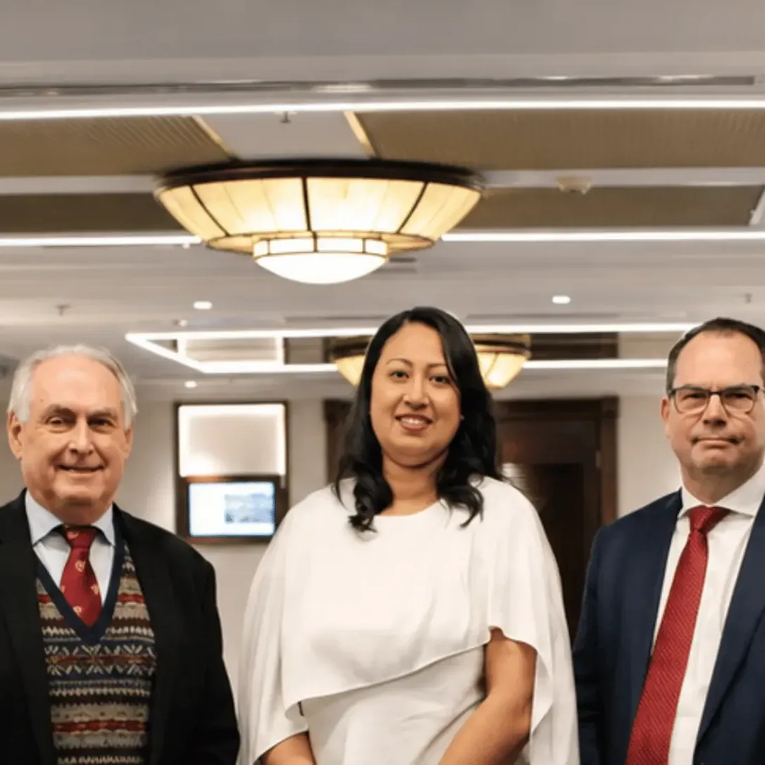 Close up - Hon Don Farrell with The Grace Hotel, Andrew Allen and Feroza Saleem-Martin