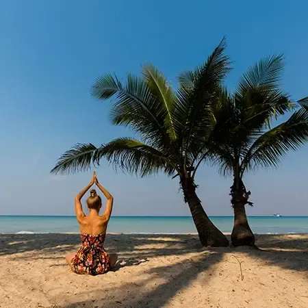 Beach yoga session with clear skies in Port Dickson - Lexis Hibiscus Port Dickson