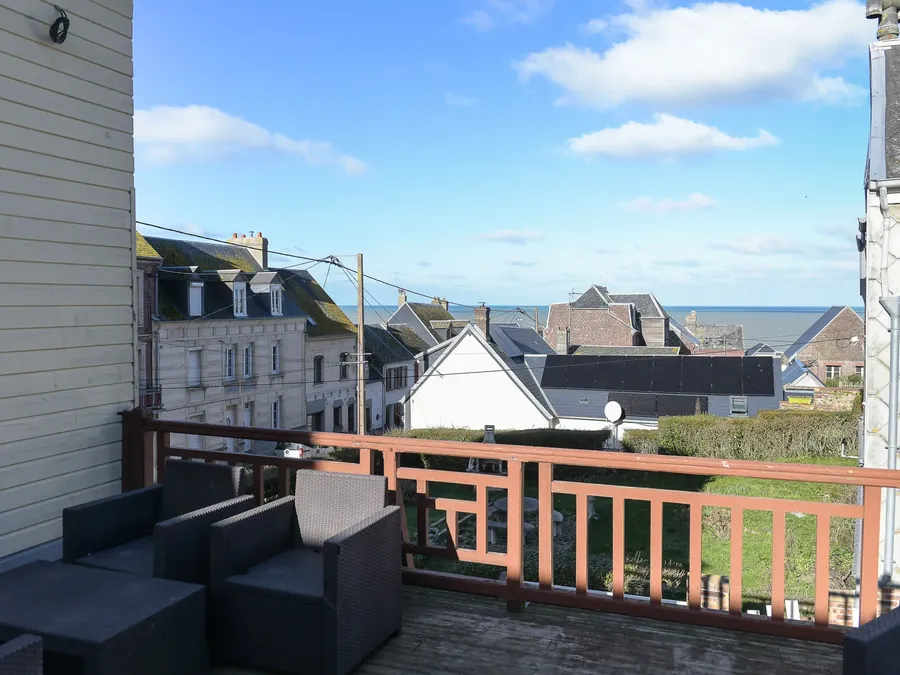 Vue de la mer depuis le balcon de la Suite Royale à Hôtel Villa Aultia, Ault.