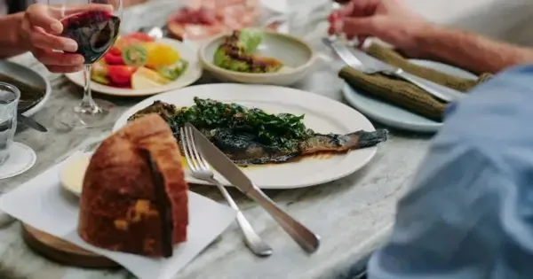 Close-up of a whole fish dish at kingi restaurant in Auckland