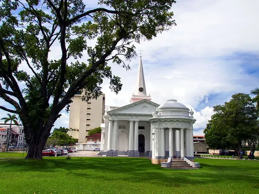 An exterior view of St. George's Church, highlighting its architectural elegance - Lexis Suites Penang