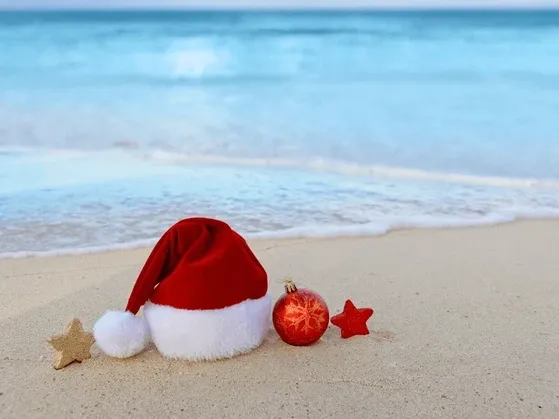 Holidays, Santa Hat, Beach