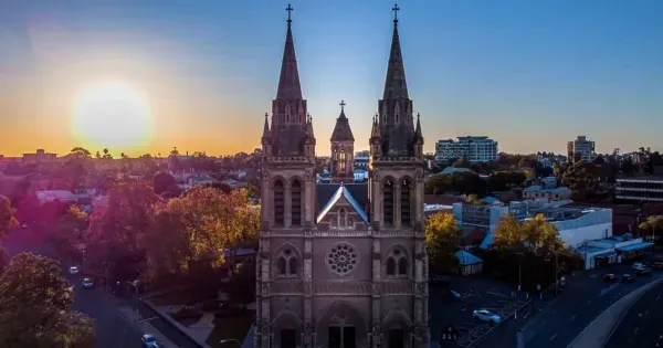 St Peter's Cathedral in North Adelaide at sunset