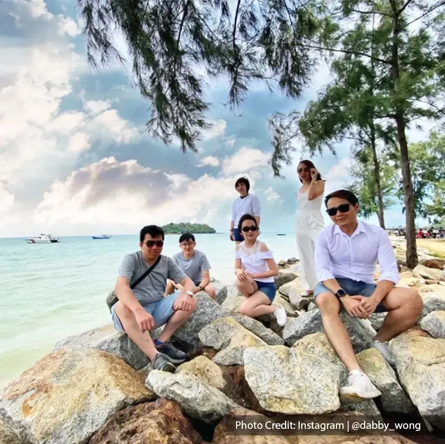A group of friends posing at PD Water Front