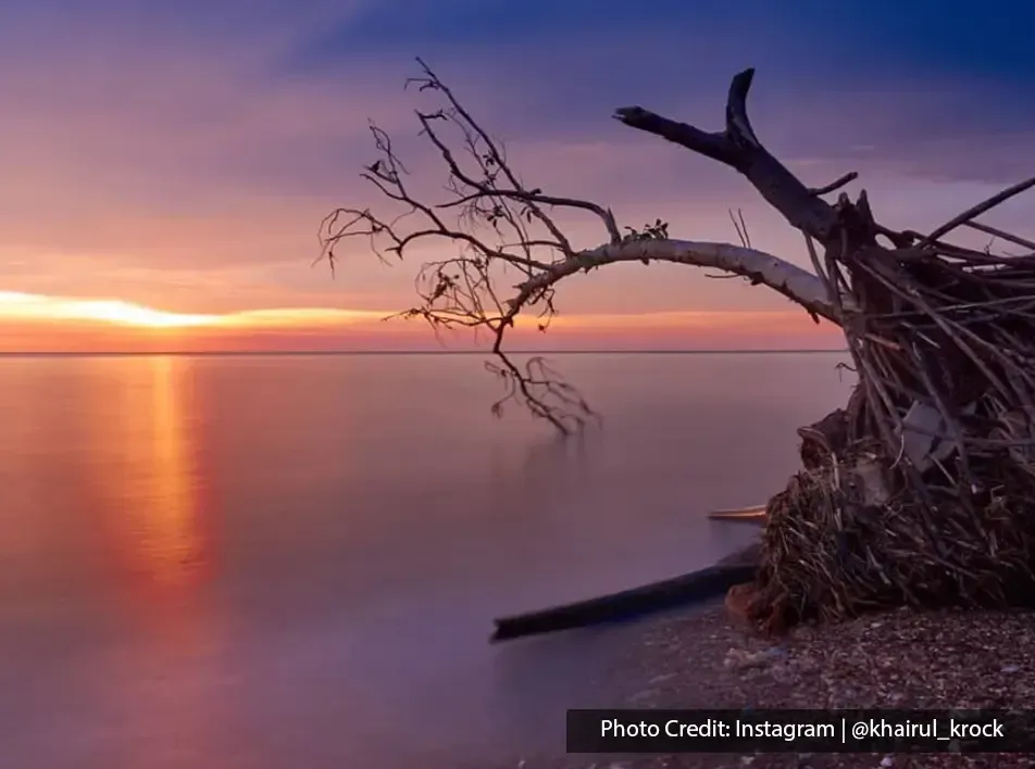 beach sea view with beautiful sunset at Port Dickson