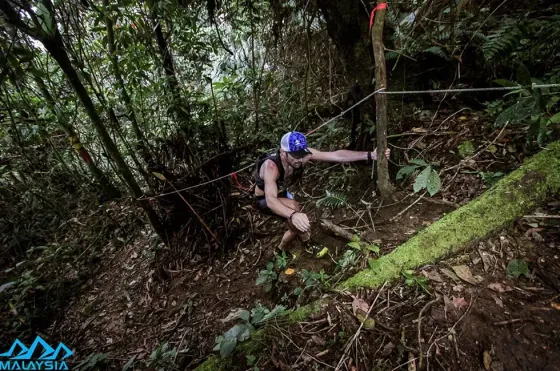 Trail runner tackling challenging race during the Kailas Penang Skyrace