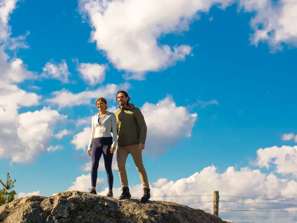 Couple hiking in Blowing Rock NC