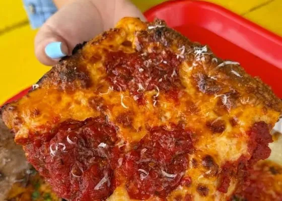 Pepperoni pizza at Pizza Tropical in Miami's MiMo neighborhood