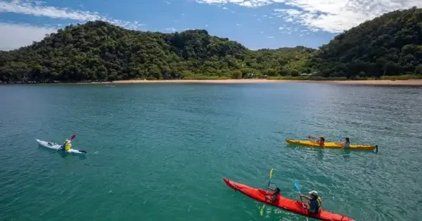 Families kayak, snorkel and explore the coastline of Magnetic Island