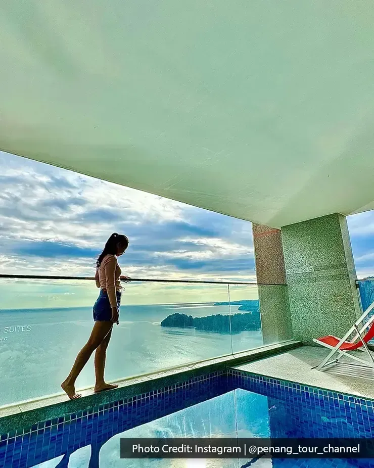 Private balcony pool with ocean views at luxury hotel – Lexis Suites Penang