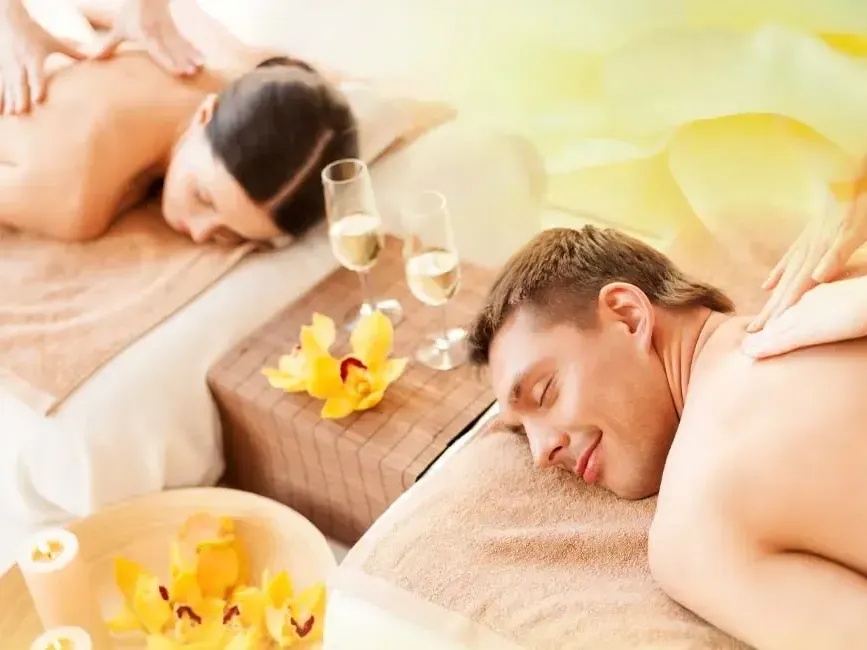 A couple enjoying a treatment session at LexSpa - Lexis Suites Penang