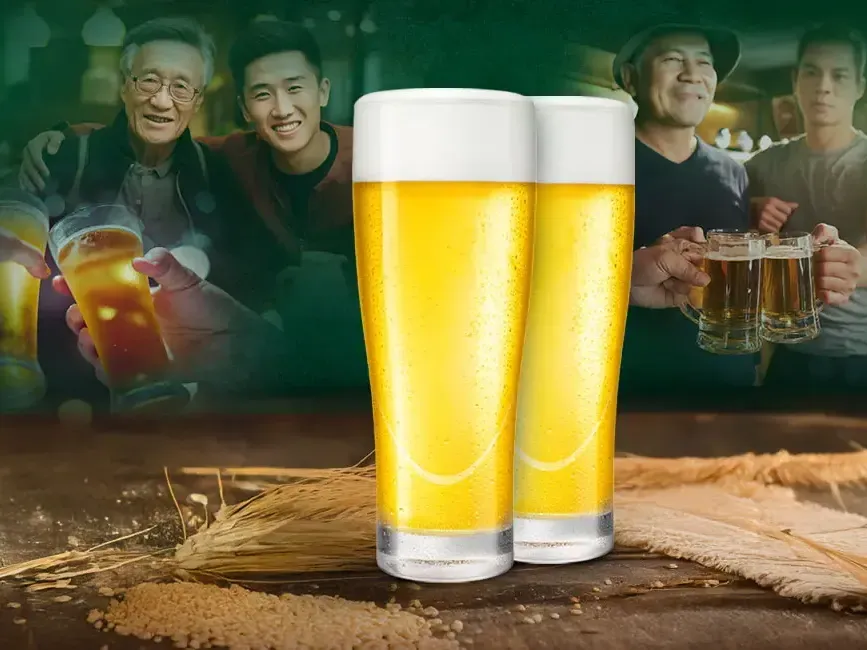 Two beer glasses are being displayed on a table - Imperial Lexis Kuala Lumpur