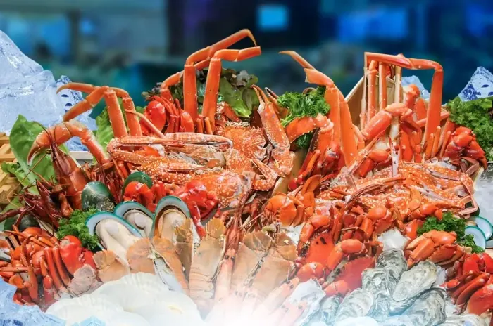 Large assortment of seafood arranged on a table - Imperial Lexis Kuala Lumpur