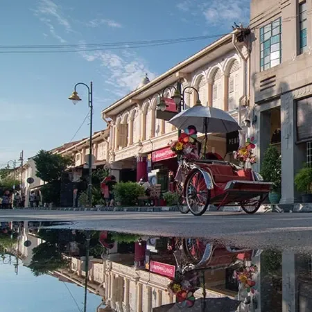 Vintage rickshaw in George Town Penang cultural area