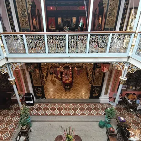 Heritage mansion interior with ornate tiles and decor – Lexis Suites Penang