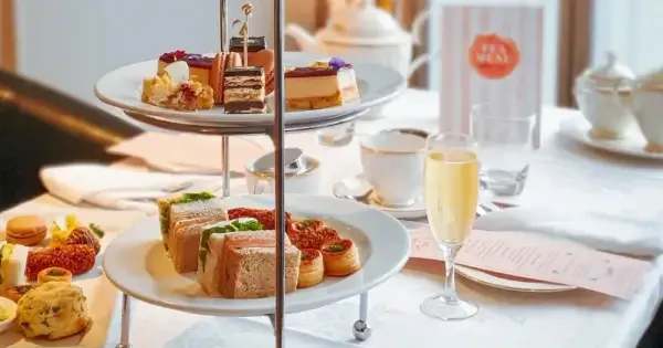  High tea with sandwiches, scones and cake at Whitby's Restaurant