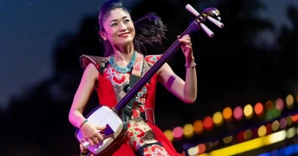 Musician performing at the OzAsia Festival in Adelaide