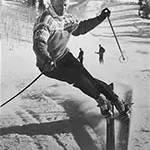 Stein Eriksen skiing