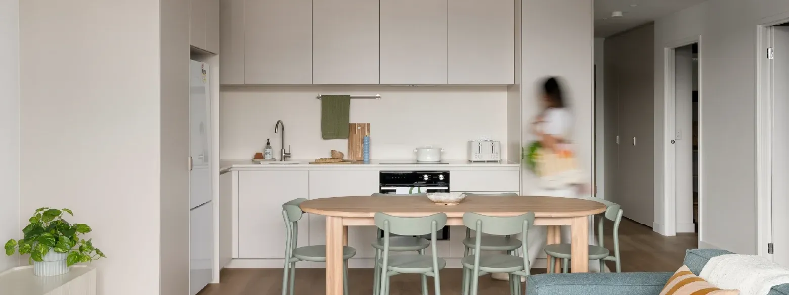 Modern 3 Bedroom Apartment with dining area and kitchen at Swift Walk Kensington.