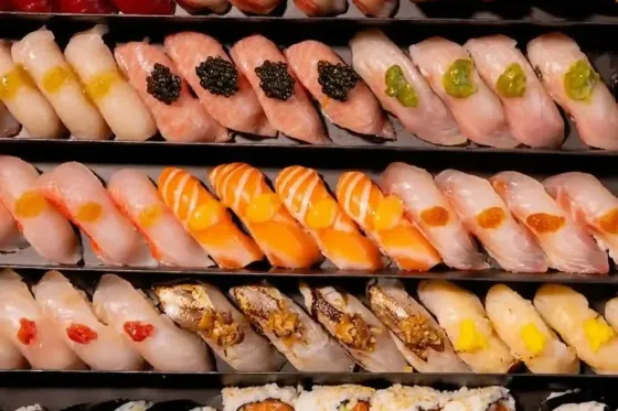 Assorted sushi and nigiri at Midorie 79th in Miami's MiMo neighborhood